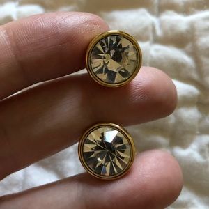 Kate spade oversized bezel set earrings with gold hardware